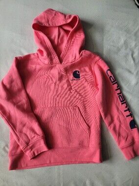 Carhartt Kids Girls Pink Hooded Pullover Sweatshirt